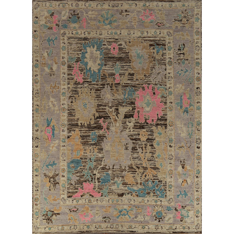 Vegetable Dye Oushak Turkish Area Rug 9x12