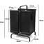 Grand panier à linge 110L 2 avec couvercle, cartes de tri, noir pour vêtements, panier à linge, rangement