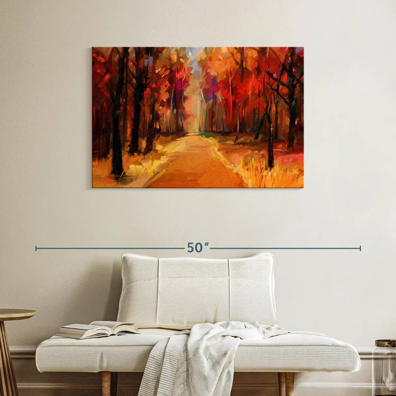 Sentier de la forêt d'Avery en automne, H 26 po x l 39 po