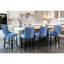 Velours de style moderne, pieds réglables, détails faits à la main - bleu (de 2 chaises de bar, tissu, tractions)-785758608