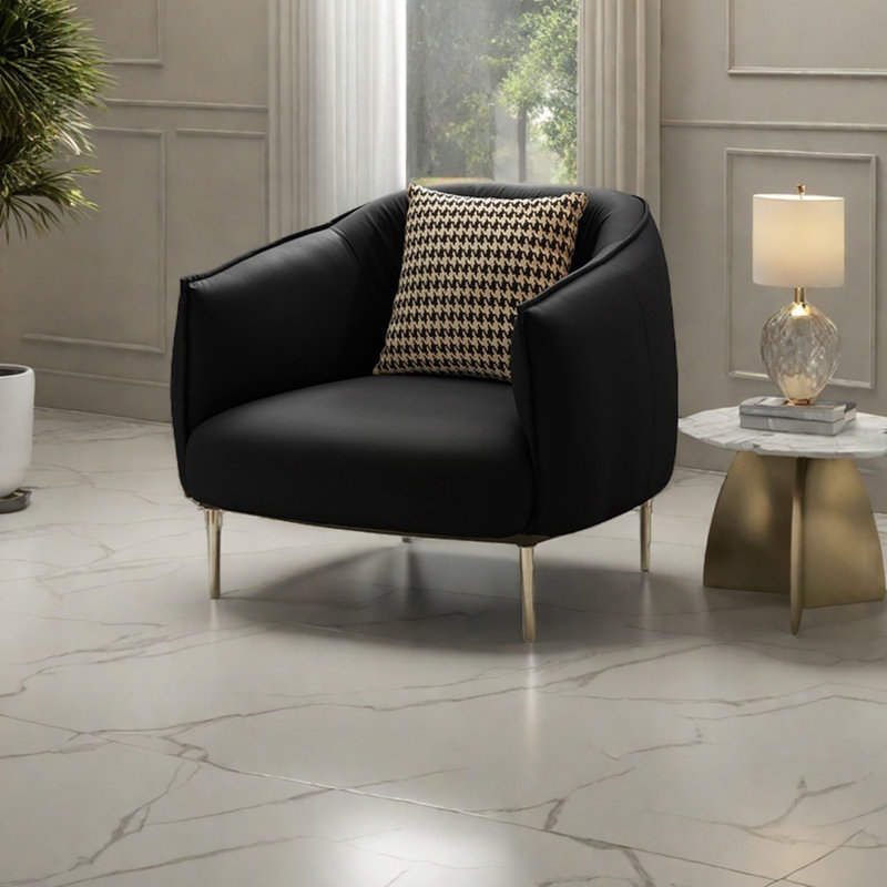 Brene, Silver, Black Faux Leather
