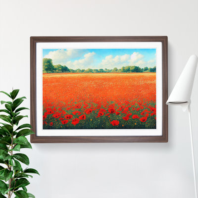 Exceptional Poppy Field Flowers 1 Piece Single Picture Frame Painting