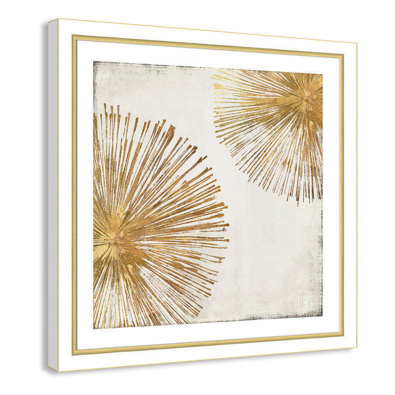 Impression sur cadre photo Gold Star I, H 34,25 po x l 34,25 po x P 1,125 po, Blanc et doré