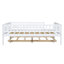 Lit de jour double avec lit gigogne et garde-corps en blanc - Structure en bois massif pour une stabilité facile à assembler Maximiser la capacité de rangement de la chambre à coucher-1105995183-1105995182
