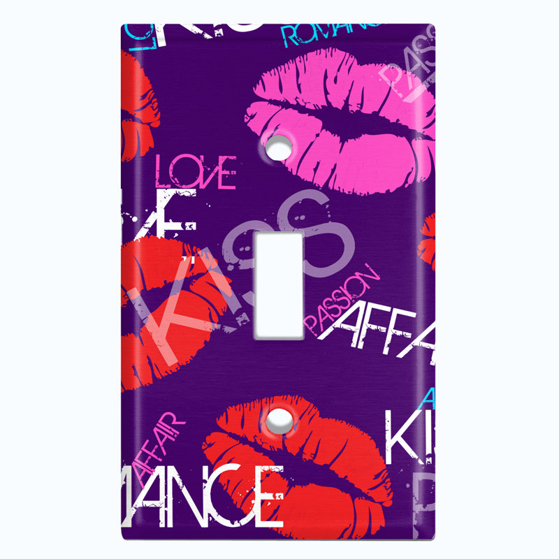 Patterned 1 - Gang Toggle Light Switch Standard Wall Plate, Purple