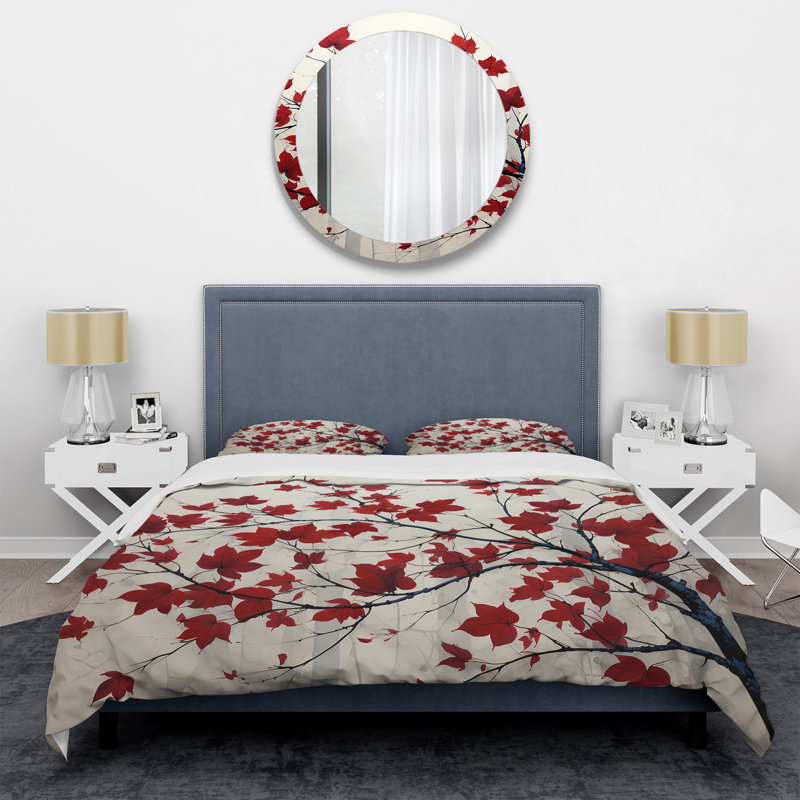 Ensemble de housse de couette Red Leaves Scarlet Simplicity - Leaves, Housse de couette très grand et 2 très grandes t