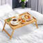 Plateau pour le petit déjeuner en bambou Ebern Designs ™ avec pieds pliables 20 po