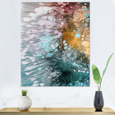 Turquoise et mauve liquide Flow Art III - impression sur toile moderne