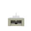 Meuble-lavabo de salle de bain 30 po avec lavabo, meuble-lavabo mural moderne à bords arrondis et courbes avec tiroir, lavabo en marbre artificiel blanc sans robinet, pré-assemblé, vert clair