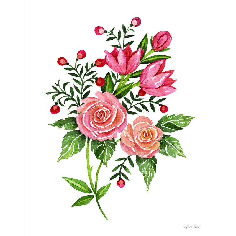 " Botanical Roses " by Cindy Jacobs, 16" H x 12" W