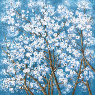 " White Cherry Blossoms " Painting Print