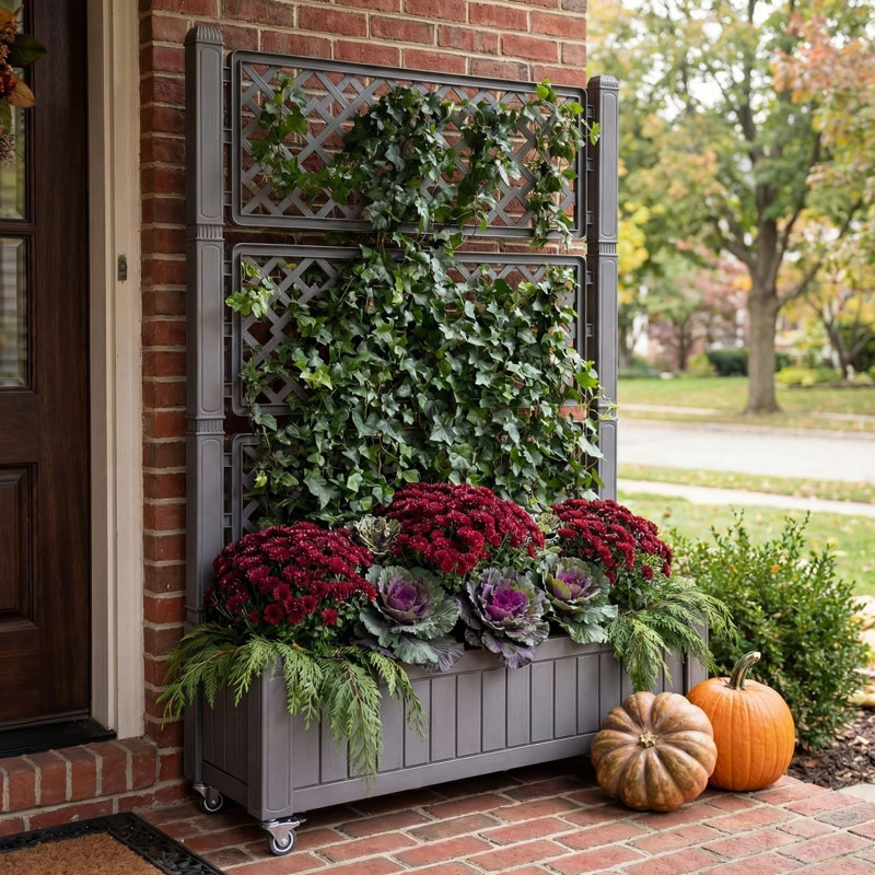 42.5'' W X 61''H Resin Raised Garden Bed, Light Brown