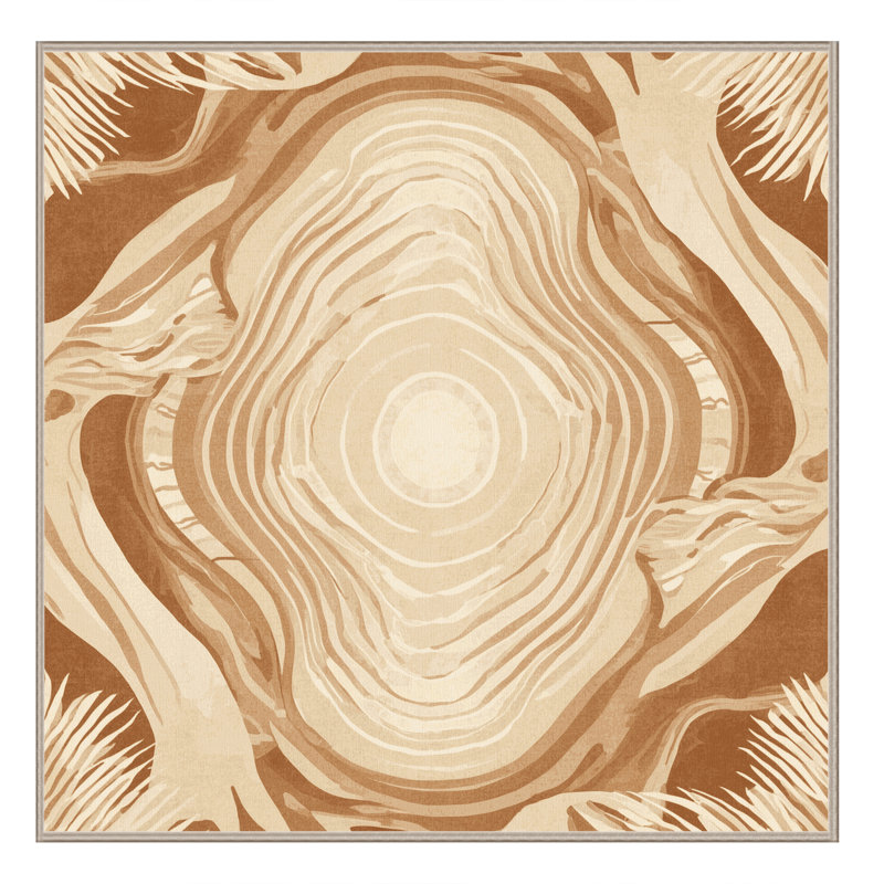 Tapis beige délavé à la machine Pacchiana, Carré 4 pi