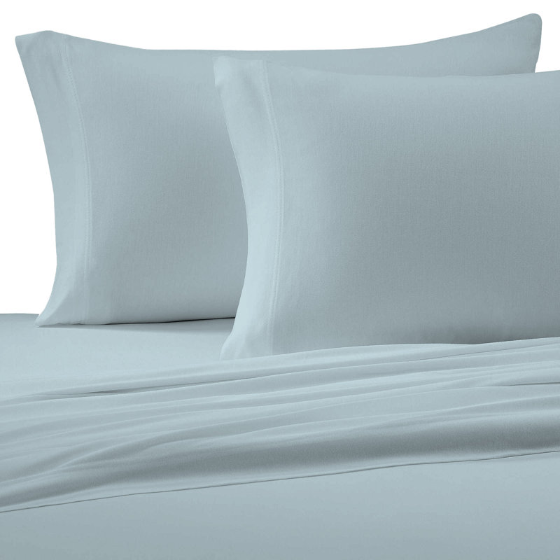 Twin Polka Dot Navy Cotton Jersey Knit Sheet Set