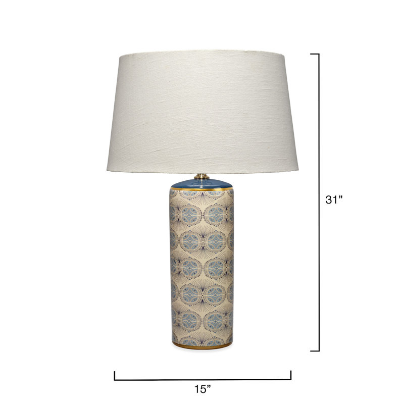 Orbital Ceramic Table Lamp with Linen Shade