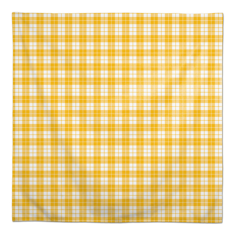 Square Gingham Polyester Tablecloth, Yellow
