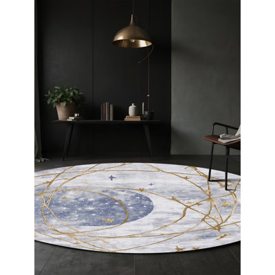 Tapis bleu lavable à la machine