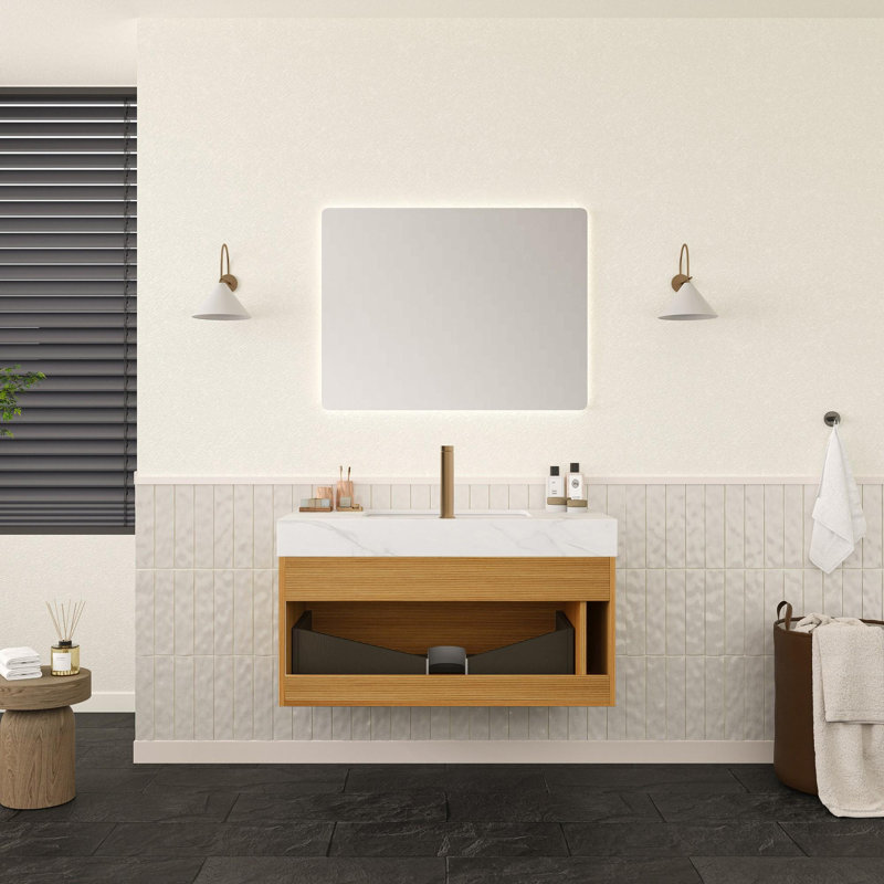 Meuble-lavabo mural simple 36 po avec lavabo