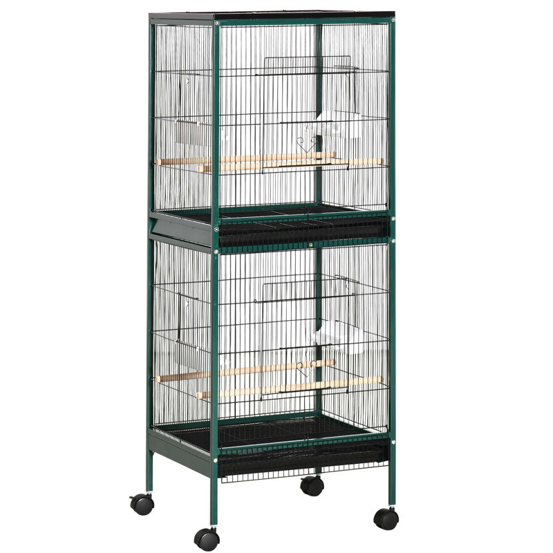 Grande cage à oiseaux polyvalente avec plusieurs portes et caractéristiques conviviales, H 55 po x l 20,25 po x P 19,75 po