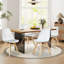 Set of 4 Modern Elegant Shell Upholstered Dining Chairs, Wooden Kitchen Chair-306710728