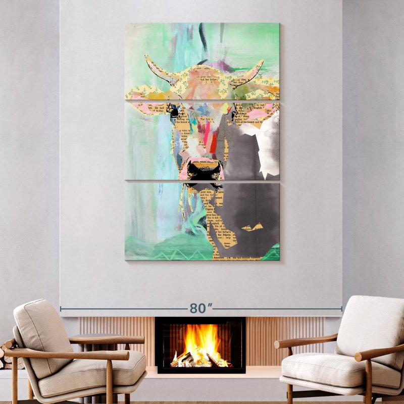 Brampt Cow Collage, 74" H x 48" W