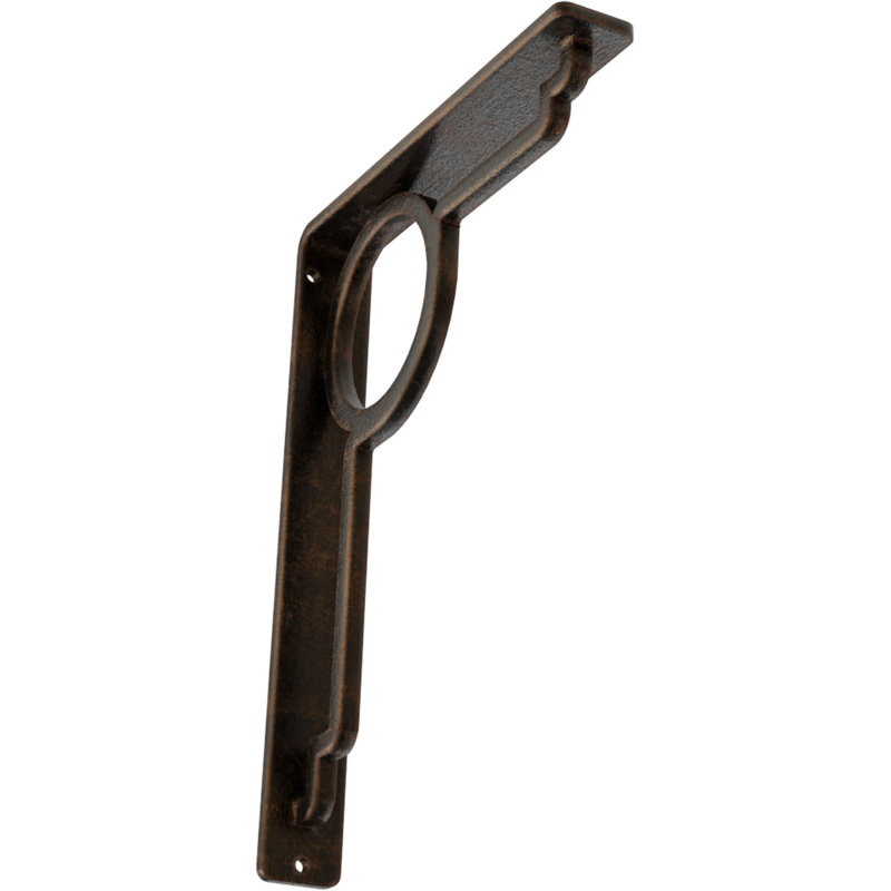 Support en fer forgé Maria, Bronze vieilli, H 10 po x l 1,5 po x P 7,5 po