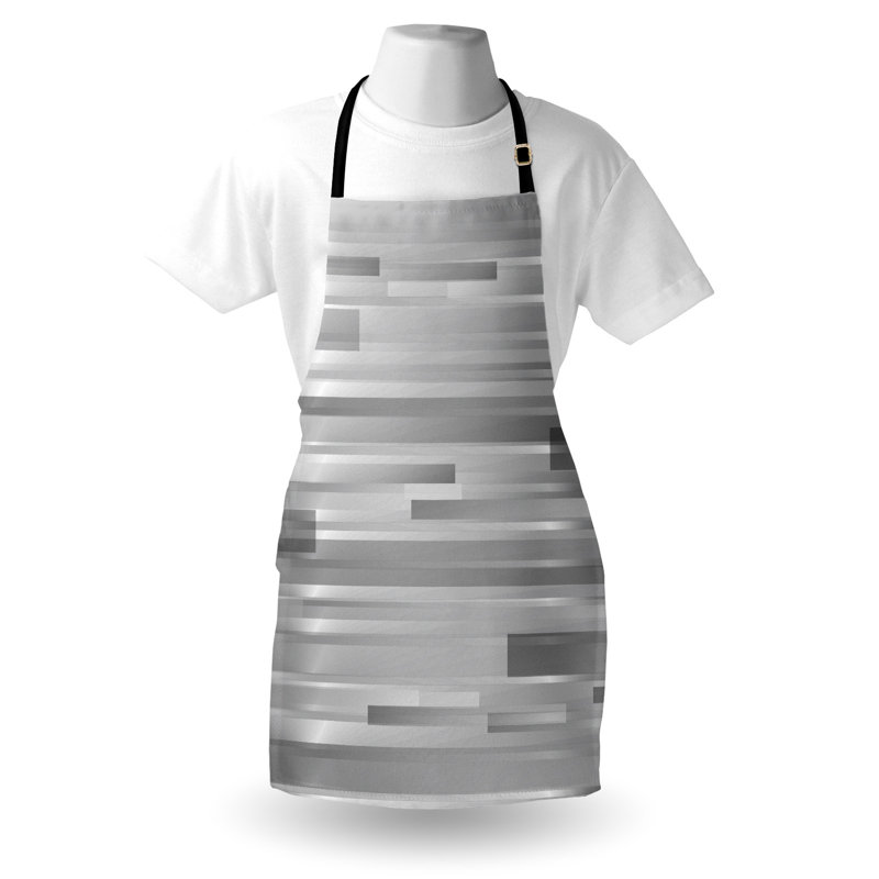 Tablier de préparation et saveur futuriste unisexe, bandes Web rayées, taille adulte, gris gris