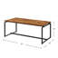 Table basse rectangulaire 3 pièces en chêne et noir, plateau de table en métal massif de 18 mm de hauteur, base en métal, pour le salon principal