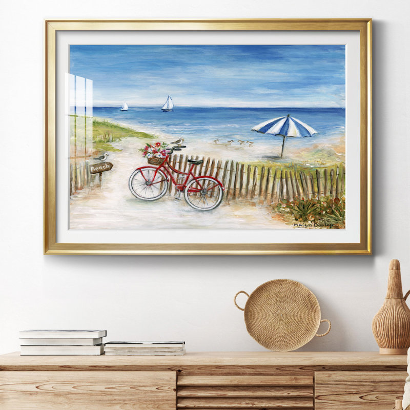 Beach Ride II - peinture encadrée, Or, H 26,5 po x l 36,5 po x P 1,5 po