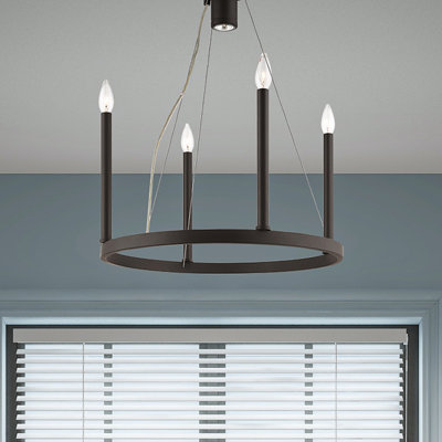 Gus 5 - Light Dimmable Wagon Wheel Chandelier