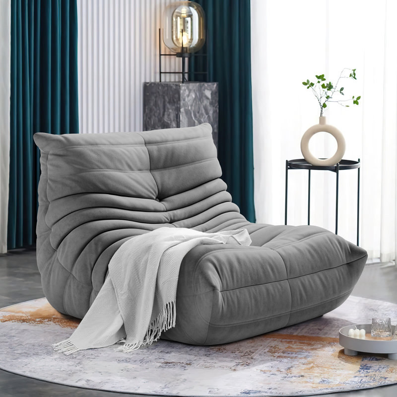 Monett Bean Bag Chair & Lounger, Dark Gray Microfiber