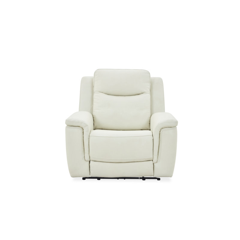 Fauteuil inclinable électrique en cuir nacré Busey
