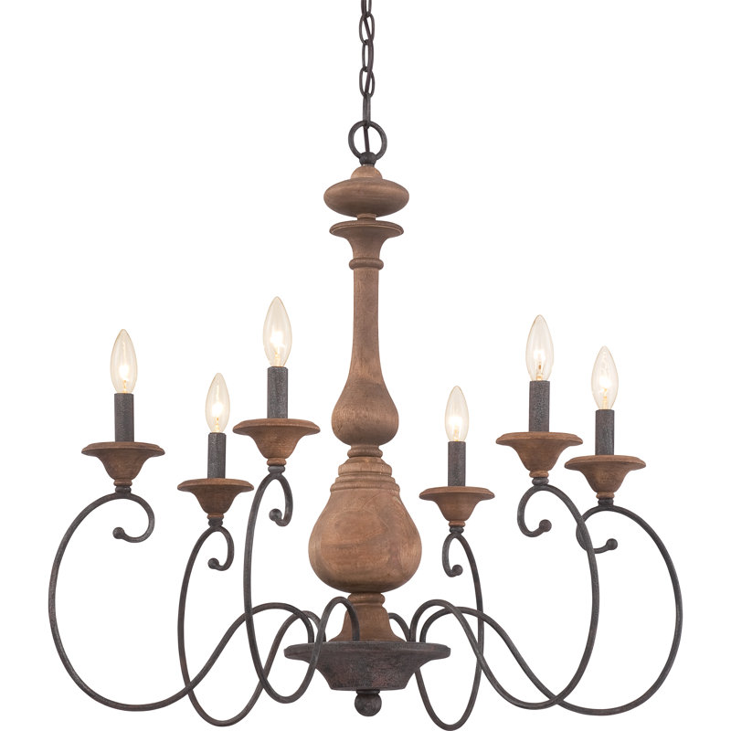 Virat 6 - Light Steel Dimmable Chandelier
