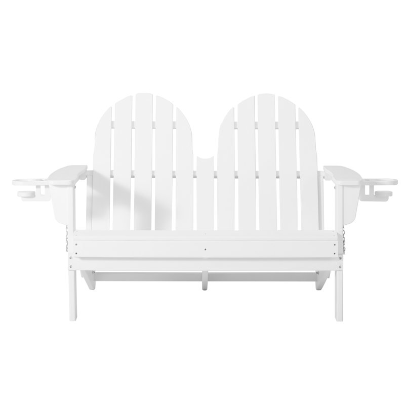 Banc pliant en poly 49 po Adirondack, Blanc