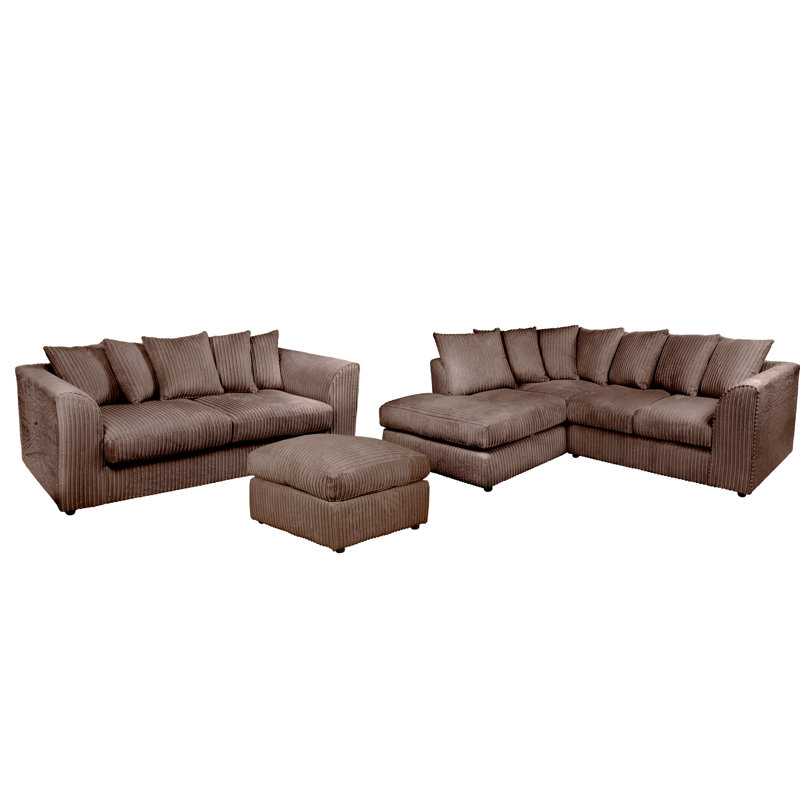 Moana 3 - Piece Living Room Set, Left Hand Facing, Chocolate