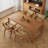 Brown Rectangular Solid Wood Dining Table-1212846452