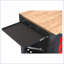 Chariot à outils avec 4 tiroirs, tablette réglable robuste, roulettes de 5 pouces Plateau en bois | Noir + rouge | Métal