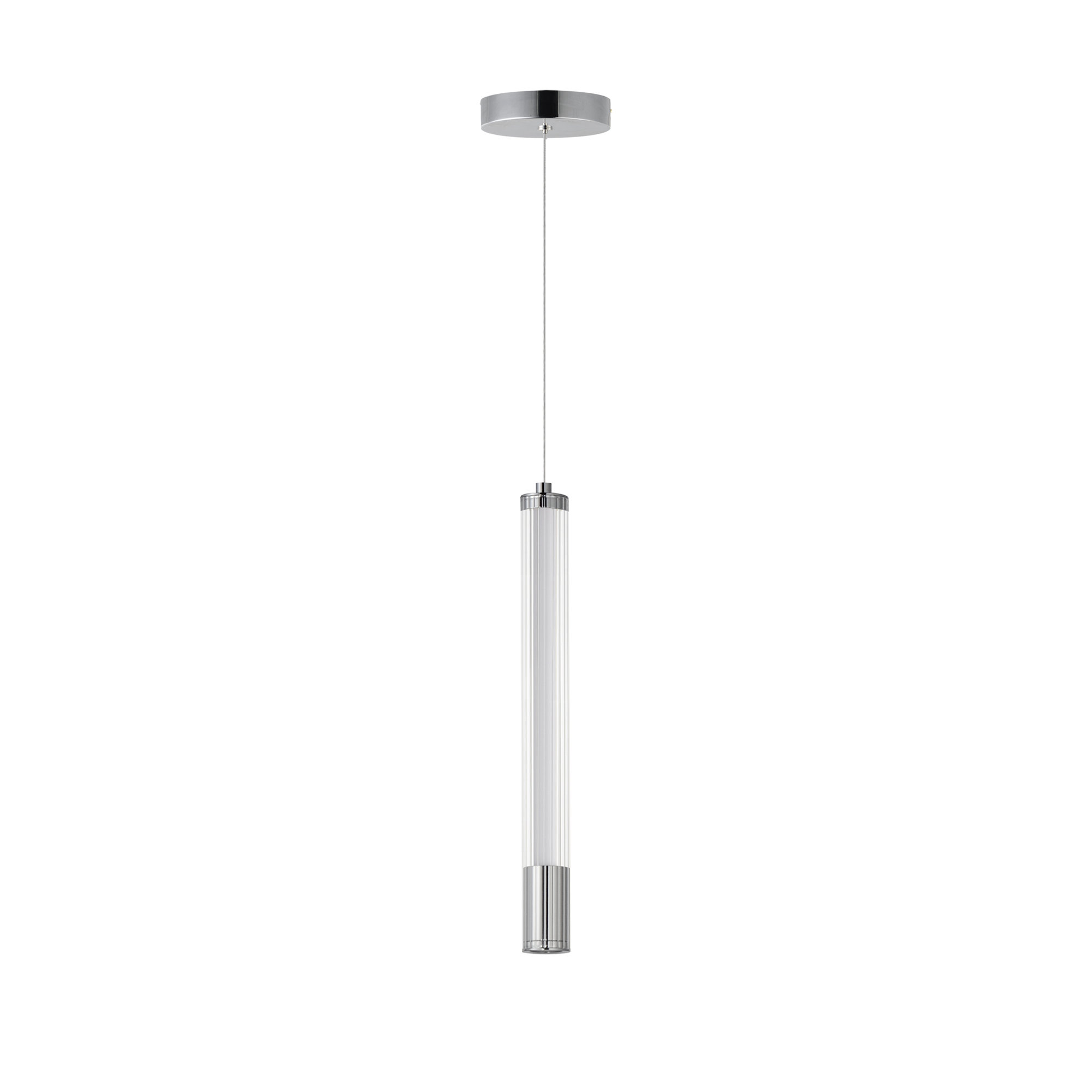 Dejoun Single Light Clear Glass Dimmable LED Pendant, 14.5" H x 1.5" W x 1.5" D