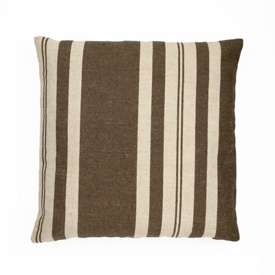 Dark Brown Stripe With Polyester Insert Pillow