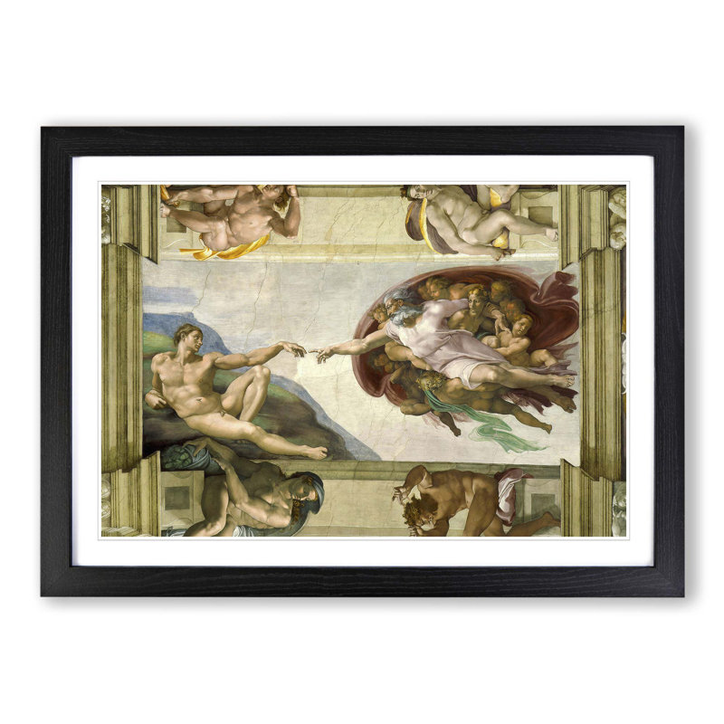 Michelangelo - Single Picture Frame Painting, Black