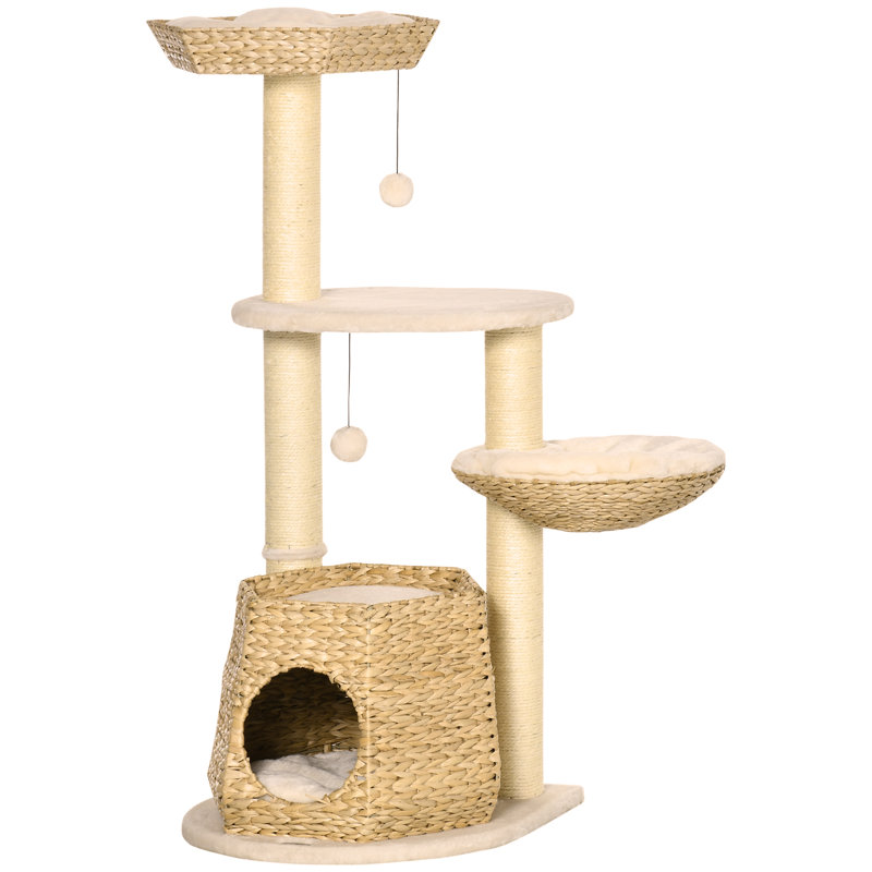 Versatile Cat Activity Center With Plush Comforts And Play Options