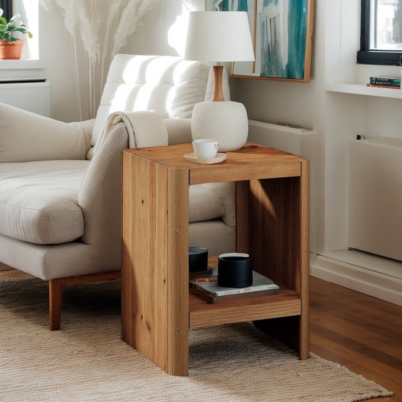 Solid Wood Top End Table
