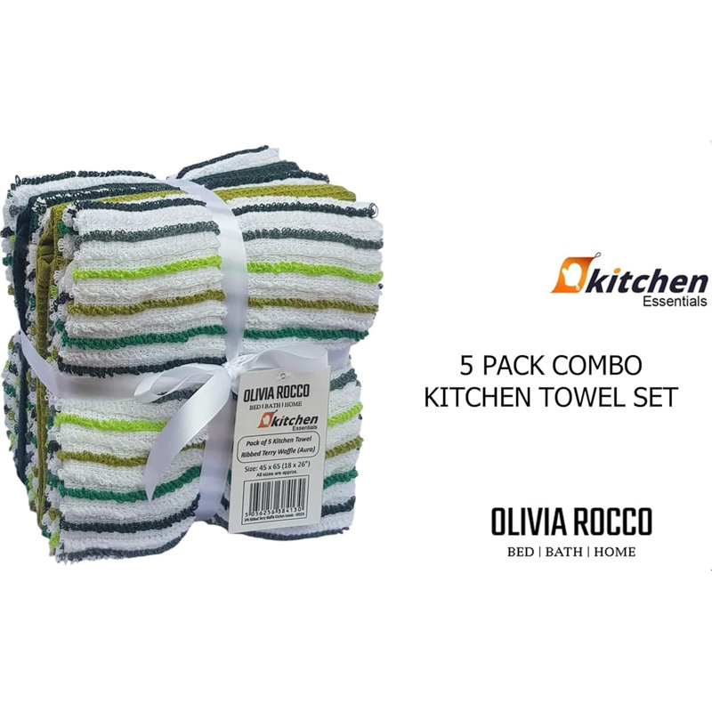 Stripe Kitchen Towel, Green