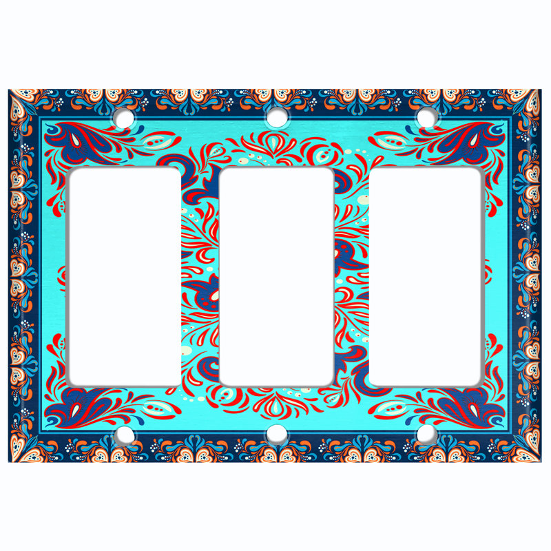 Plaque murale berçante 3 bandes Bright, Bleu sarcelle vif