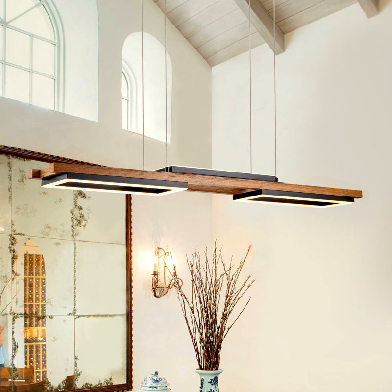 3 - Light Matte Black LED Kitchen Island Pendant