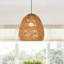 Luminaire suspendu moderne en rotin, lampe suspendue ronde tissée à la main pour la salle à manger et la chambre à coucher
