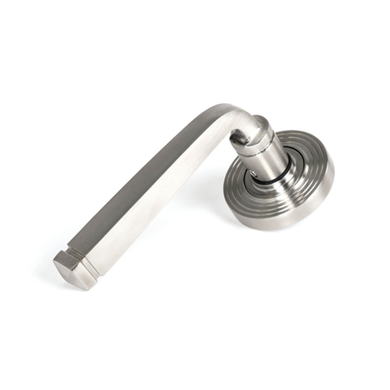 Satin Marine SS (316) Avon Round Lever On Rose Set (Beehive), Satin Marine