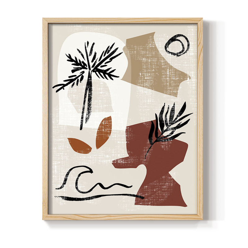 «Soft Palms III», reproduction encadrée - bois massif, Naturel, H 21 po x l 17 po