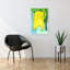Waving Yellow Elephant Playful Whimsical Contemporary Elephant Wall Art Print 1 Piece Wrapped Canvas Wall Art-2124340553