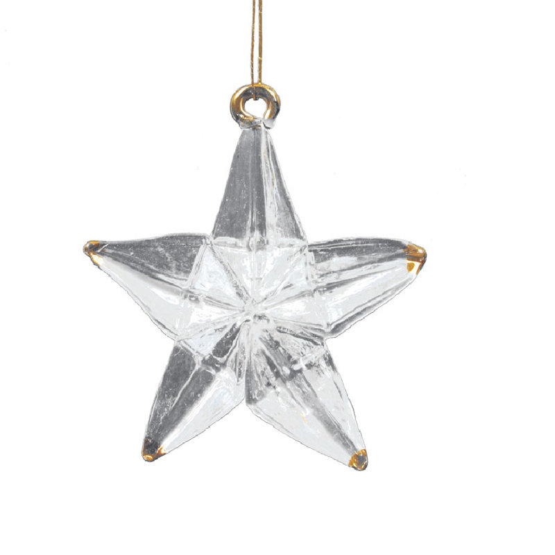 5cm Glass Astrology & Stars Hanging Figurine Ornament